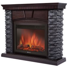 Портал Firelight Porto 25 камень черный, шпон венге