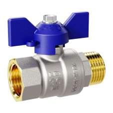 Кран шаровой латунный LD Pride 47.25.B-Н.Б Ду 25 Ру 40 вн-нр, бабочка