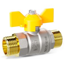 Кран шаровой латунный LD Pride 47.15.Н-Н.Б GAS (бабочка)