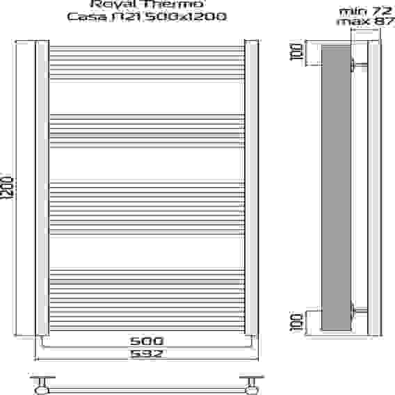 Полотенцесушитель Royal Thermo Casa П21 500х1200 белый