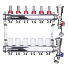 Группа коллект. ALTSTREAM с расходомерами, дренаж. краном и воздухоотвод.,нерж. сталь 1"х10х3/4"