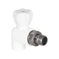 Кран шаровой TEBO бел. PP-R для радиатора 25х3/4" угловой (5/45), арт. 030060214