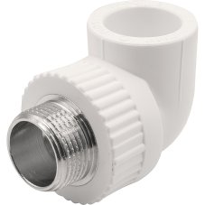 Угольник THERMOLIGHT комбинированный PP-R НР 25х3/4" белый (10/110)