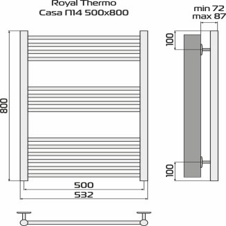 Полотенцесушитель Royal Thermo Casa П14 500х800 черный