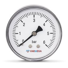 Манометр VARMEGA аксиальный 63 мм, 6 бар, 1/4", VMMT08-630602