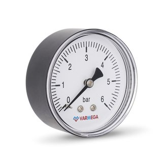 Манометр VARMEGA аксиальный 63 мм, 6 бар, 1/4&quot;, VMMT08-630602
