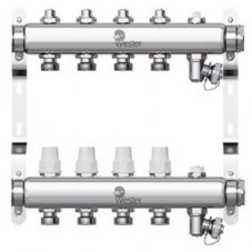 Коллектор Wester нерж. 1"-3/4 в сборе на 5 выходов с 2 заглушками, W903.5