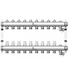 Коллектор Wester нерж. 1"-3/4 в сборе на 9 выходов с 2 заглушками, W903.9