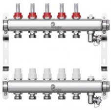 Коллектор Wester нерж. 1"-3/4 в сборе с расходомерами на 5 выходов, W902.5
