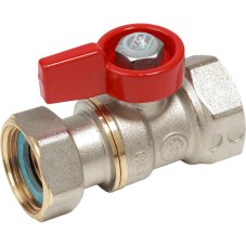 Кран шаровой Giacomini ВР для котлов и счетчиков 3/4"F x 3/4" гайка - красн. рук., R251PX014