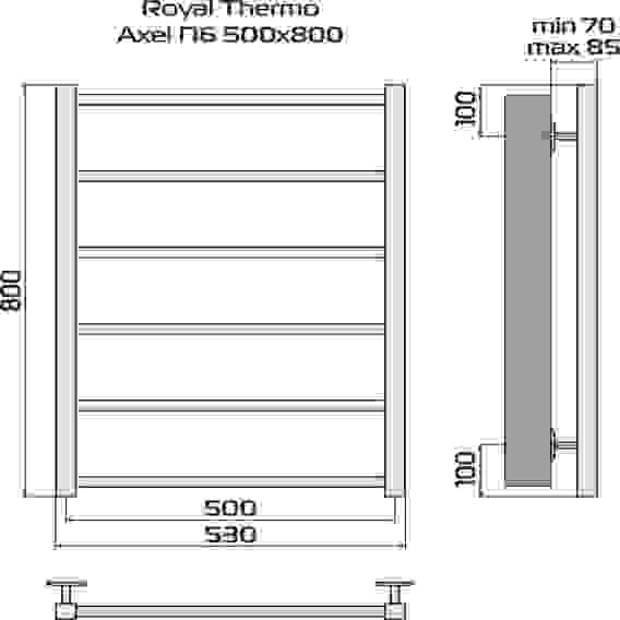 Полотенцесушитель Royal Thermo Axel П6 500х800 стальной