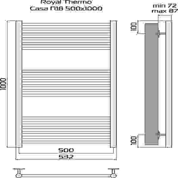 Полотенцесушитель Royal Thermo Casa П18 500х1000 белый