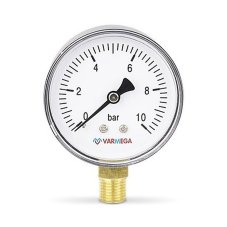 Манометр VARMEGA радиальный 63 мм, 10 бар, 1/4", VMMT10-631002