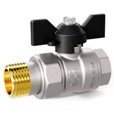 Кран шаровой латунный LD Pride 47.20.В-ГШ.Б исп 2 Ду20 Ру40 вн-американка, укороч., (бабочка)