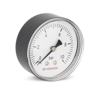 Манометр VARMEGA аксиальный 63 мм, 10 бар, 1/4&quot;, VMMT08-631002