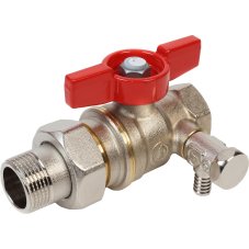 Кран шаровой Giacomini DADO с отводом и сливом 1/2"F x 1/2"M, R919SX003