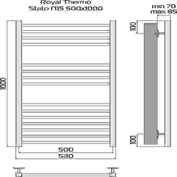 Полотенцесушитель Royal Thermo Stato П15 500х1000 белый