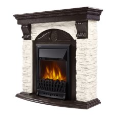 Портал Firelight Torre Classic камень белый, шпон венге