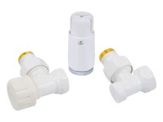Комплект подключения угловой STANDARD MINI 1/2" (белый) с термоголовкой MINI DIAMANT М30х1,5