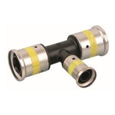 Тройник HENCO переходный уменьшенный в центре, ПВДФ пресс (газ), 40x32x40