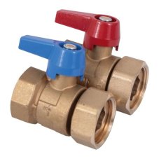 Кран шаровой HENCO с накидной гайкой и уплотнением, 1"Fx1"F, компл_2шт