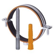 Хомут Humalt металлич. М8 (39-46) 1.1/4" с гайкой, шпилькой-шурупом и дюбелем RU-HT (1/110)