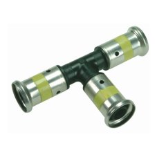 Тройник HENCO равнопроходный, ПВДФ пресс (газ), 16x16x16