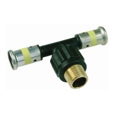 Тройник HENCO НР ПВДФ пресс (газ), 16x1/2"x16