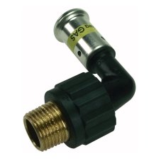 Угольник HENCO 90гр НР ПВДФ пресс (газ), 20x1/2"