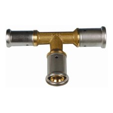 Тройник HENCO переходный уменьшенный с двух сторон, латунь пресс, 26x26x20