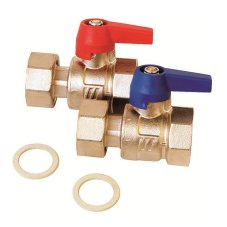 Кран шаровой HENCO с накидной гайкой и уплотнением, никел., 1"Fx1"F, компл_2шт