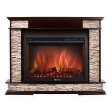 Каминокомплект: Очаг Electrolux EFP/P-2720RLS,портал Scala 25 сланец скалистый бурый,шпон тёмный дуб