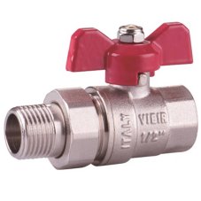 Кран ViEiR шаровый с американкой 1 1/4" НВ, кр. бабочка VR204-04