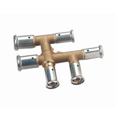 Распределитель HENCO двойной, латунь пресс, 20x20x20