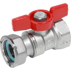 Кран шаровой Giacomini ВР для счетчиков 3/4"F x 3/4"гайка - красн. рук., R251PY004