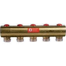Коллектор Giacomini с отсечными клапанами 1" x 18 /5, R553SY005
