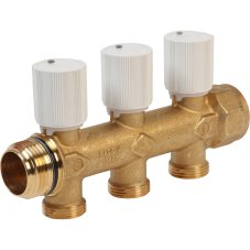 Коллектор сборный Giacomini с регулирующими клапанами 1" x 3/4"E /3, R583VY113