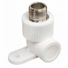 Угольник TEBO бел. PP-R комб. 25х1/2" НР с креплен. (10/80), арт. 015030904