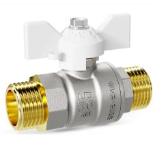 Кран шаровой латунный LD Pride 47.25.Н-Н.Б (White) Ду 25 Ру 40 нр-нр, бабочка