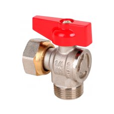 Кран шаровый полнопроходной угловой с накидной гайкой MVI 3/4", внутренняя-наружная, бабочка