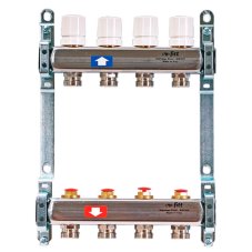 Группа коллекторная Uni-Fitt 1"х6 вых 3/4" с балансир. и термостат. вентилями без конц, нерж. cталь