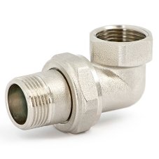 Соединение Uni-Fitt разъемное угловое НВ 1/2" с прокладкой O-RING, никелированное