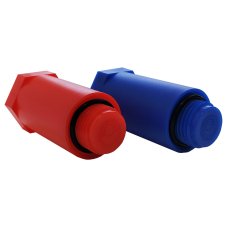 Набор цветных заглушек VALFEX 1/2" удлиненные, синий/красный (2шт/упак)