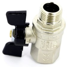 Кран BUGATTI НН 1/2" бабочка OREGON серия 327, полный проход