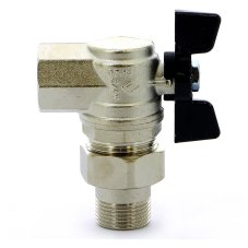 Кран BUGATTI с разъемным соединением угловой НВ 3/4" бабочка OREGON серия 594, полный проход