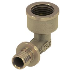 Уголок TECE соединительный с муфтой 16х1/2", латунь