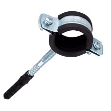 Хомут CTM металлорезиновый с дюбелем и шурупом 1" (32-36мм)