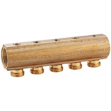 Коллектор Giacomini с отсечными клапанами 1" x 16 /6, R585Y046