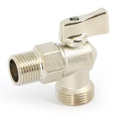 Кран Uni-Fitt Н 1/2"х3/4" для подключения стиральных/посудомоечных машин, никелированный