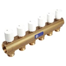 Коллектор Giacomini с термостатическими клапанами 1" x 3/4"E /4, R553VY044